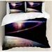 East Urban Home Galaxy Sunset in Outer Space Universe Saturn Duvet Cover Set Microfiber in Black | King | Wayfair nev_22411_king