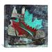 Winston Porter Canada Hockey Ice Skates #2 Graphic Art on Canvas in Blue/Gray/Red | 18 H x 18 W x 1.5 D in | Wayfair