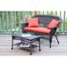 Rosecliff Heights Nathanael 2 Piece Sofa Set w/ Cushions Synthetic Wicker/All - Weather Wicker/Wicker/Rattan in Orange | Outdoor Furniture | Wayfair