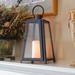 The Holiday Aisle® Tapered Metal Lantern w/ Battery Operated Candle Glass/Metal in Black | 11 H x 6.5 W x 6 D in | Wayfair 90801