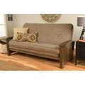 The Twillery Co.® Stratford Full 83" Wide Futon & Mattress Wood/Solid Wood in Brown | 37 H x 83 W x 32 D in | Wayfair