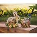 August Grove® Kaylani Solar Home Sweet Home Bunnies Statue Resin/Plastic/ in Brown | 9.75 H x 4.25 W x 7 D in | Wayfair