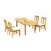 Rosecliff Heights Kevon Oval 4 - Person Teak Outdoor Dining Set Metal in Brown/White | 30.5 H x 71 W x 40 D in | Wayfair