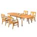 Rosecliff Heights Kevon Oval 4 - Person Teak Outdoor Dining Set Metal in Brown/White | 30.5 H x 82 W x 40 D in | Wayfair