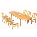 Rosecliff Heights Kevon Oval 6 - Person Teak Outdoor Dining Set Metal in Brown/White | 30.5" H x 82" L x 40" W | Wayfair