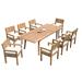 Rosecliff Heights Ingalls Rectangular 8 - Person Teak Outdoor Dining Set Wood/Metal in Brown | 30.5" H x 82" L x 40" W | Wayfair