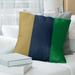 East Urban Home South Bend Pillow Polyester/Polyfill/Leather/Suede in Green/Blue/Yellow | 26 H x 26 W x 3 D in | Wayfair