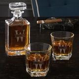 Darby Home Co Kaity Personalized 26 oz. 3 Piece Whiskey Decanter Set Glass | 8.5 H x 3.5 W in | Wayfair A499E67FD3D64B20ABD9D90965F795B5