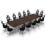 Symple Stuff Haleyville Rectangular Conference Table Wood/Metal in Brown | 30 H x 60 W x 30 D in | Wayfair CEFE484899DD46138126C6F42B507587