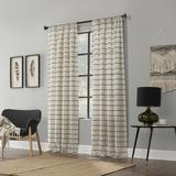 Clean Window Aso Twill Stripe Anti-Dust Linen Blend Sheer Curtain Panel Polyester/Linen in Brown | 63 H in | Wayfair WF-2ALHPU0