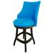 Gracie Oaks Kemble Spectator Counter, Bar & Extra Tall Swivel Stool Wood/Upholstered/Leather in Blue | Counter Stool (26" Seat Height) | Wayfair