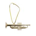 The Holiday Aisle® Miniature Trumpet Musical Instrument Realistic Hanging Figurine Ornament Metal in Gray/Yellow | 3.75 H x 1 W x 0.5 D in | Wayfair