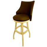 Red Barrel Studio® Esita Swivel Wood Bar & Extra Tall Stool Wood/Upholstered in Brown | 52 H x 22 W x 20 D in | Wayfair