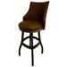 Red Barrel Studio® Esita Swivel Wood Bar & Extra Tall Stool Wood/Upholstered in Brown | 52 H x 22 W x 20 D in | Wayfair