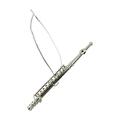 The Holiday Aisle® Miniature Flute Musical Instrument Realistic Hanging Figurine Ornament Metal | 4 H x 0.25 W x 0.25 D in | Wayfair