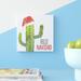 Hashtag Home 'Feliz Navidad Cactus' - Wrapped Canvas Graphic Art Print Canvas in Green/Red | 12 H x 12 W x 1.25 D in | Wayfair VRKG6643 42687319