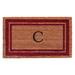 Arlmont & Co. Stortz Monogram Non-Slip Outdoor Door Mat Natural Fiber in Red/Brown | Rectangle 1'6" x 2'6" | Wayfair