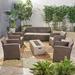 Ivy Bronx Jacksonville Outdoor 9 Piece Sofa Seating Group w/ Cushions Synthetic Wicker/All - Weather Wicker/Wicker/Rattan in Brown | Wayfair