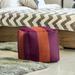 East Urban Home Virginia Stripes Cube Ottoman Polyester/Fade Resistant/Scratch/Tear Resistant in Red/Orange | 18 H x 18 W x 18 D in | Wayfair