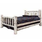 Millwood Pines Montana Collection Pine Bed Wood in White | 47 H x 60 W x 87 D in | Wayfair C30267C40A794BFF942C7804E470CCD8
