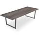 Upper Square™ Clifton Rectangular Solid Wood Table Wood/Metal/Solid Wood in Gray/White | 30 H x 84 W x 36 D in | Wayfair