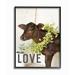 Gracie Oaks 'Farmhouse Love Baby Cow w/ Garland Wreath Photograph' by UTURN Studio Graphic Art Wood in Brown | 30 H x 24 W x 1.5 D in | Wayfair