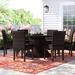 Lark Manor™ Anishia 7 Piece Outdoor Dining Set w/ Cushions Glass in Brown | Wayfair F033D2EB575A40BC8E5D6E994CDB148F