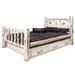 Millwood Pines Montana Collection Lodge Pole Pine Storage Bed Wood in Gray/White | 47 H x 46 W x 87 D in | Wayfair E7743CDC18BC4832AA991C0F2E78477E