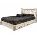Millwood Pines Montana Collection Lodge Pole Pine Platform Storage Bed Wood in White | 47 H x 60 W x 83 D in | Wayfair