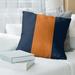 East Urban Home Auburn Pillow Polyester/Polyfill/Leather/Suede in Orange/Blue | 14 H x 14 W x 3 D in | Wayfair 084D3E2ECB1B49FB82D01904850432B7