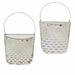 Gracie Oaks Osuna Set of 2 Olive Storage Organizer w/ Wall Baskets Metal in White | 9.25 H x 9.25 W x 4.75 D in | Wayfair