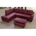 Multi Color Sectional - Latitude Run® Turnham 96" Wide Faux Leather Sofa & Chaise w/ Ottoman Faux Leather | 34 H x 96 W x 72 D in | Wayfair