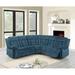 Blue Reclining Sectional - Winston Porter Battles Chenille Symmetrical Reclining Corner Sectional Chenille, Linen | 42 H x 38 D in | Wayfair