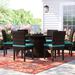 Lark Manor™ Anishia 7 Piece Outdoor Dining Set w/ Cushions Glass in Brown | Wayfair 1192BF6FFBCC42568BC4F8E32E5C93FC