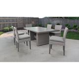 Lark Manor™ Amjad 7 Piece Outdoor Dining Set w/ Cushions Metal in Gray | Wayfair 909B865FC0B644A39DA85C4887A0F90E