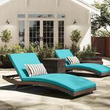 Sol 72 Outdoor™ Fernando 77" Long Chaise Lounge Set w/ Cushions in Brown | 16 H x 31 W x 80 D in | Wayfair 957AECB103654DF59CB51D8E5957B8F3