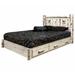 Millwood Pines Montana Collection Lodge Pole Pine Platform Storage Bed Wood in White | 47 H x 80 W x 83 D in | Wayfair