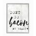 Ebern Designs 'Bacon My Heart Funny Word Kitchen Dining Room Wood Textured Design' Graphic Art on Canvas in Gray/White | 1.5 D in | Wayfair