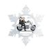 The Holiday Aisle® Personalized Friendly Folks Cartoon Snowflake Motorcycle Couple Christmas Holiday Shaped Ornament Plastic in Black | Wayfair