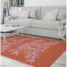 Pink 96 x 0.08 in Area Rug - Ebern Designs Oneida Floral Orange/Area Rug Polyester | 96 W x 0.08 D in | Wayfair 73ABCA649D32480A8B3961FDE10DD2EA