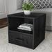 Ebern Designs Irieana Cube Floor Shelf End Table w/ Storage Wood in Black | 15.75 H x 15.75 W x 16.25 D in | Wayfair