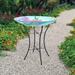 August Grove® Philus Outdoor Garden Hummingbird Solar Birdbath Glass in Black/Green/Pink | 21.2 H x 17.7 W x 17.7 D in | Wayfair