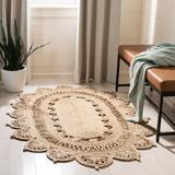 White 48 x 0.39 in Indoor Area Rug - World Menagerie Varshini Handmade Flatweave Jute/Sisal Natural Area Rug Jute & Sisal | 48 W x 0.39 D in | Wayfair