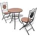 Fleur De Lis Living 3 Piece Bistro Set Ceramic Tile Terracotta Plastic/Metal/Mosaic in Brown/White | Outdoor Furniture | Wayfair