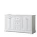 Wyndham Collection Avery 59" Double Bathroom Vanity Base Only Wood/Solid Wood in Gray/White | 34.25 H x 59.25 W x 21.75 D in | Wayfair