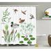 Winston Porter Beals Lake Animals Plants Lily Shower Curtain + Hooks Polyester | 69 H x 105 W in | Wayfair 5FC8C45436C0411CAB8CB65862690EDA