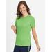 Women's Fresh Short-Sleeve Tunic, Lime Green S Misses