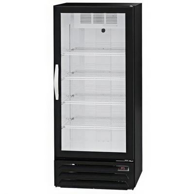 Beverage-Air MMR12HC-1-BS-18-IQ MarketMax 24" Black Glass Door Merchandiser with Stainless Steel Interior, Left-Hinged Door, and Electronic Smart Door Lock