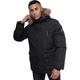 Crosshatch 2k19Aug New Mens Heavy Fur Fleece Lined Hood Parka Padded Winter Coat Jacket[Black,L]