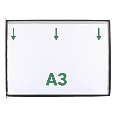 Tarifold 10er Set Sichttafeln DIN A3 Öffnung Längsseite schwarz